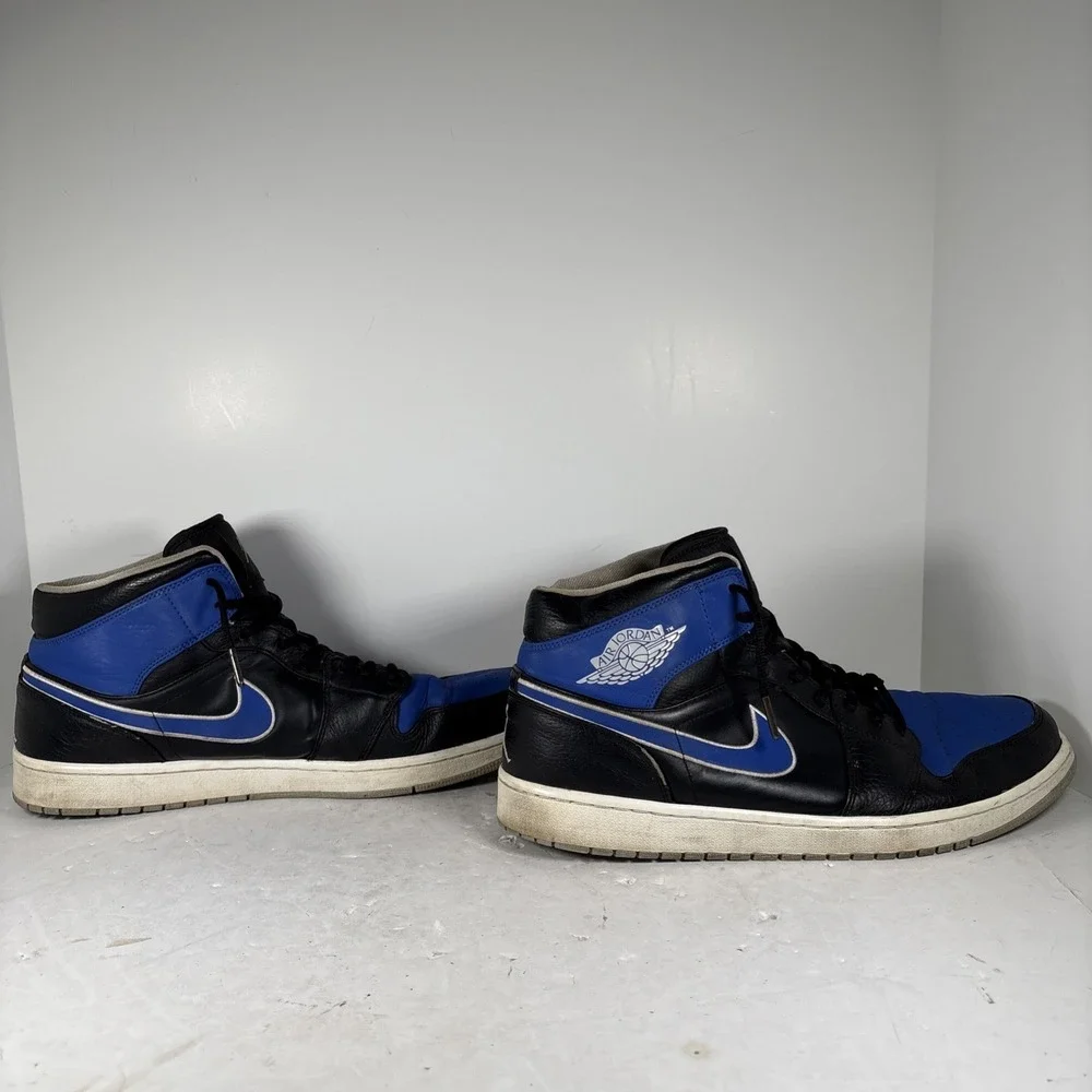 Size 14 Nike Air Jordan 1 Retro‎ Mid Game Royal Blue Sneakers 554724-007